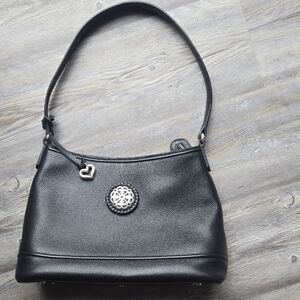 Brighton Black Shoulder Bag with Heart Charm
